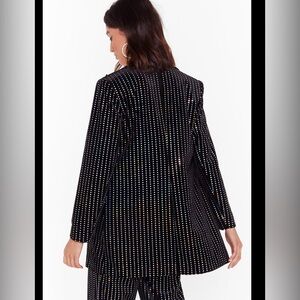 Nasty Gal Black Blazer with Colorful Polka Dots